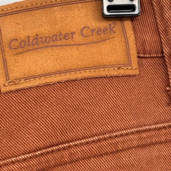 Coldwater Creek brown High-Waisted Jeans Size 14 Straight Leg Cotton stretch new - Picture 14 of 14